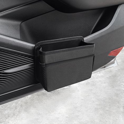 Compartimento lateral para puerta de coche, compartimento plegable para asiento trasero, mini contenedor portátil colgante para interior de vehículo, universal para SUV y camiones (negro)