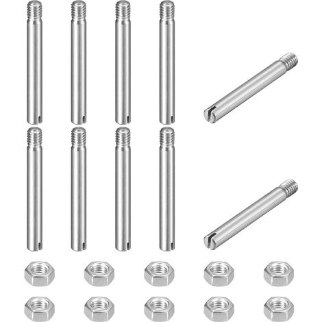 10pcs Goupilles Cylindriques avec Écrou, M3x25mm Goujon Cylindrique Fendu Fileté Externe 304 Acier Inoxydable Industriel Mécanique Chevilles Support d'Étagère Tige Fixation Meubles (1/5)