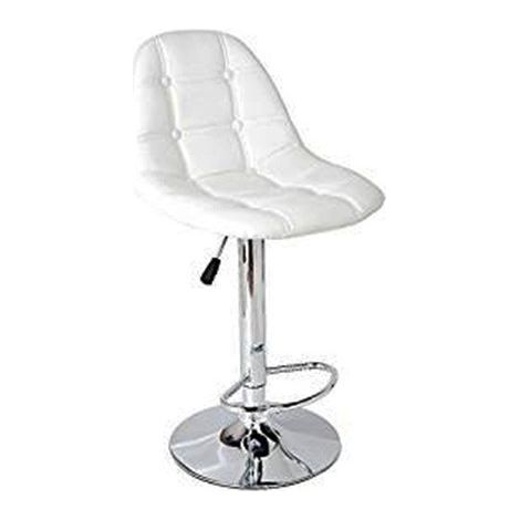 Tabouret pivotant Button A lA vation de gaz blanc 89 111 cm assise 52 x 44 cm acier chromA (1/3)