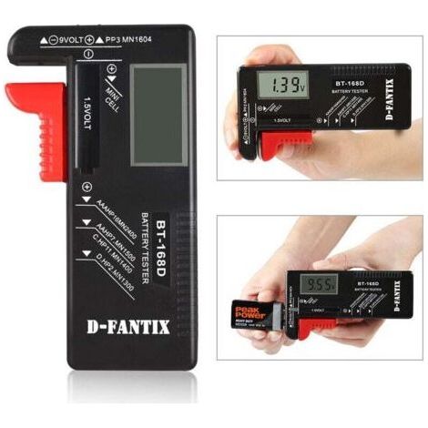 Testeur de Piles numérique,Testeur de Piles Universel,Batterie Testeur,pour AA, AAA, C, D, PP3, 9V, 1.5V, Piles Bouton - Fonctionne sans Pile, (1/5)