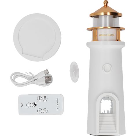 Lampe Projection Phare Bluetooth Haut-Parleur Télécommande – Détection Corps Humain Lampe de Table (1/5)