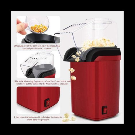 Machine À Pop-Corn - 1200 W - À Air Chaud - Pour Maison Et Fêtes - 1 Pièce (1/5)