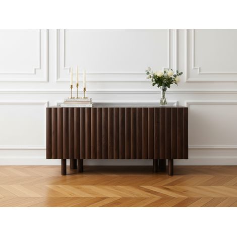 BOBOCHIC - Buffet 4 portes 160 cm GABRIEL bois massif de manguier   Marron foncé