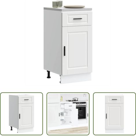 Rangement cuisine - Armoire de cuisine Porto blanc bois d'ingénierie (1/5)