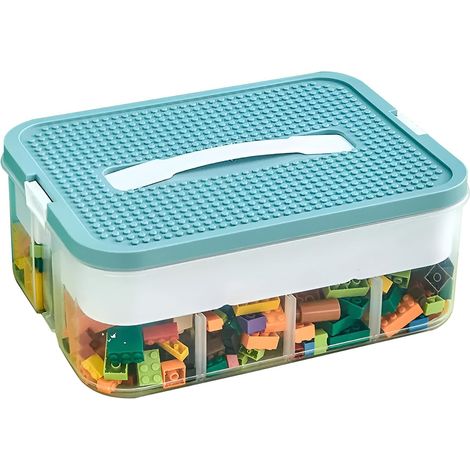 Caisse Rangement Plastique pour Lego Boite Rangement Plastique avec Couvercle Boîte de Rangement Transparente Empilable Storage Box Portable Exterieur Intérieurs (1/5)