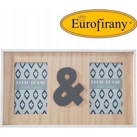 Cornice decorativa in legno per 2 foto, 37x21 cm (1/5)