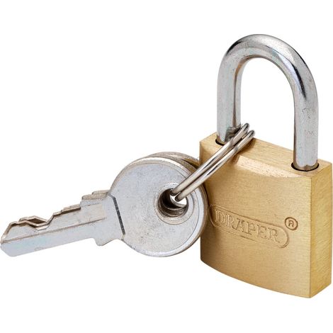 Draper Brass Padlock with 20mm Brass Cylinder for Secure Locking and Enhanced Durability