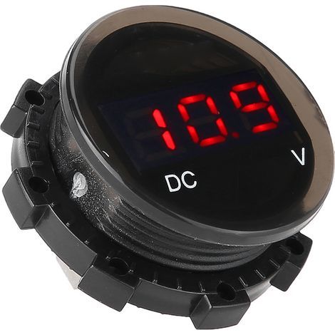 Voltmètre moto modifié LED affichage numérique tension volt jauge panneau mètre (rouge) (1/5)