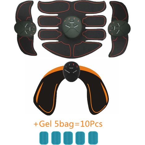 Kabelloser EMS-Muskelstimulator für Damen und Herren zur Stärkung von Bauch, Hüften und Fitness, inklusive Schlankheitspflaster und Massagegerät – AquaForge