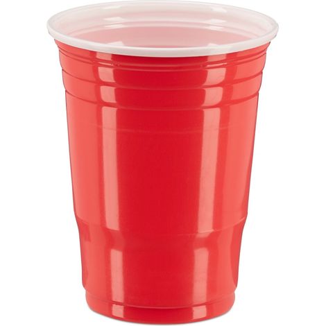 Set di 50 bicchieri impilabili per bevande fredde 12 x 9 cm riutilizzabili festa in polistirene rosso 130005216