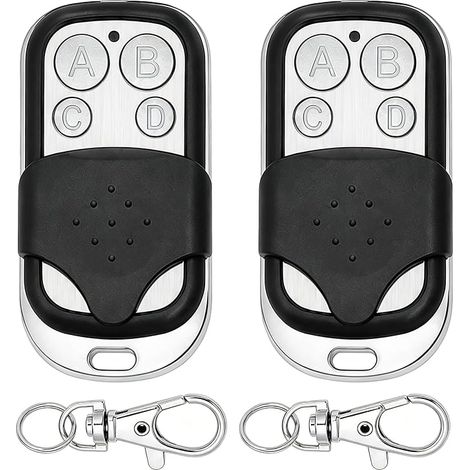 Telecomando universale per cancello, 2 pezzi 433MHz Telecomando universale per cancello per porta del garage e auto Duplicatore di telecomando a codice variabile compatibile con chiave di copia a 4 pu (1/5)