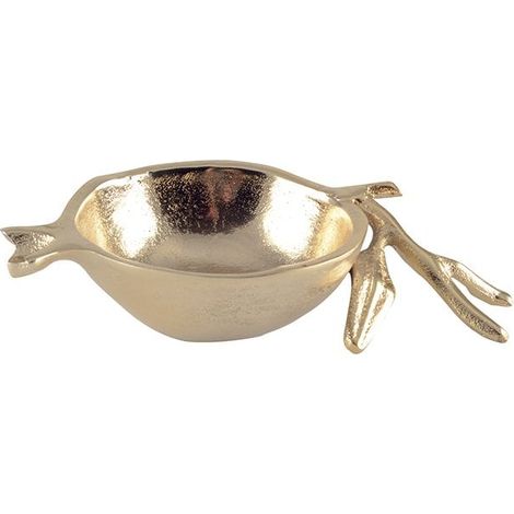 Coupe en Forme de Grenade Coupelle Décorative de Table Coloris Doré 20 x 11,5 x 4,5 cm - PANGIVO