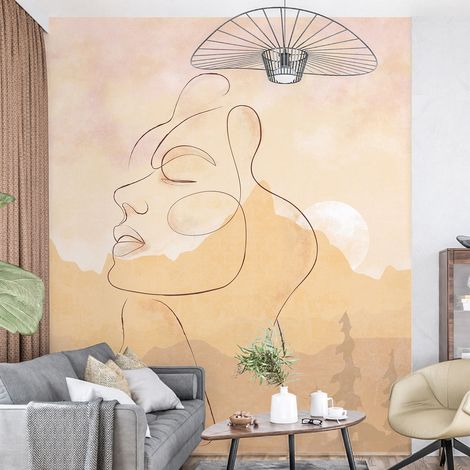 Papier peint panoramique - Femme Boho - 130 cm x 184 cm (1/4)
