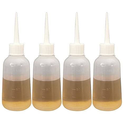 N - A Flacon Compte-Gouttes Liquide, 4 flacons de Condiments de Remplissage compressibles en Plastique vides de 100 ML pour lubrifier la Colle de Lotion de Sauce à l'huile de Moteur, Transparent (1/5)