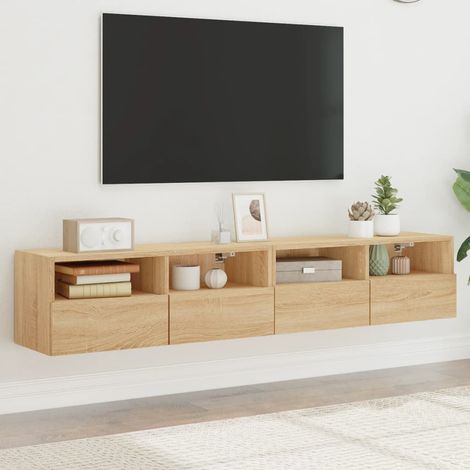 TV-Wandschränke 2 Stk. Sonoma-Eiche 80x30x30 cm Holzwerkstoff (1/5)