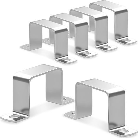 6 Collier Serrage Carre,Acier Inoxydable 304,70x70mm,Tuyau Carré,Porte Fenêtre Conduite (1/5)