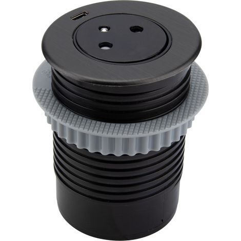Otio – Prise encastrée EasyEject 16A (2P+T) – Port USB-C QuickCharge 3.0 – Design affleurant pour bureaux et cuisines
