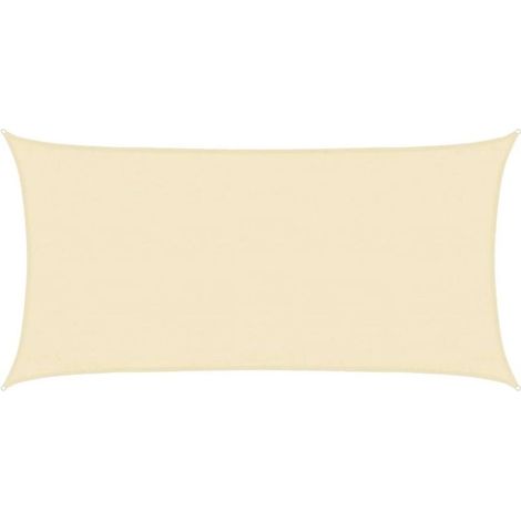 Voile d'ombrage Protection Soleil Voile d'ombrage Anti-UV Jardin Terrasse Balcon Extérieur 160 g/m² Crème 3 x 6 m PEHD (1/5)