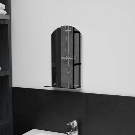 Miroir mural avec étagère 20×40 cm en verre trempé (1/5)