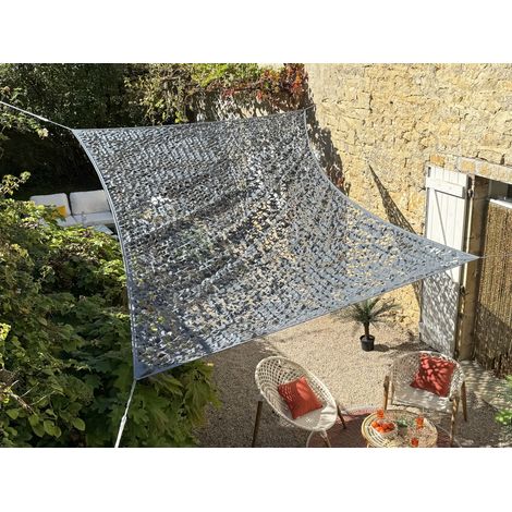 Filet d'ombrage rectangulaire polyester Oxford, 4 x 3 m, army gris - Jardiline