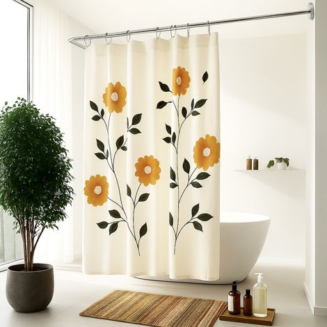 Shower Curtain Rod Shower Curtain Pole Tension Pol Extendable Corner Shower Curtain Pole L Shape Bathtub Corner Rail 4 Way Use for Bathroom Fitting Room (1/5)