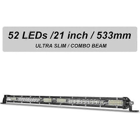 Barre lumineuse LED ultra-mince 10", 20" 30" (faisceau spot/flood) pour tracteur, bateau, 4x4, camion, SUV, quad, 12 V/24 V, 20 pouces, 180 W (1/5)