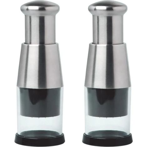 Tritatutto manuale in acciaio inox a 2 pezzi per zenzero e aglio, ideale per tritare peperoncino, cipolle, carne e aglio. (1/5)
