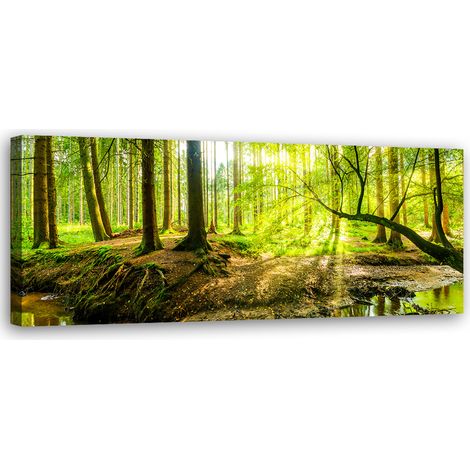 Tableau sur toile Forêt verte 90x30 (1/5)