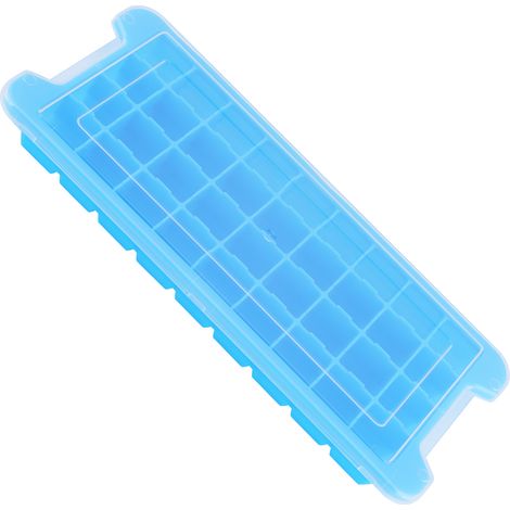 Eiswürfelform mit 36 Fächern und Deckel, stapelbar, mit Silikondichtung, Küchen- und Barzubehör, Blau (1/5)