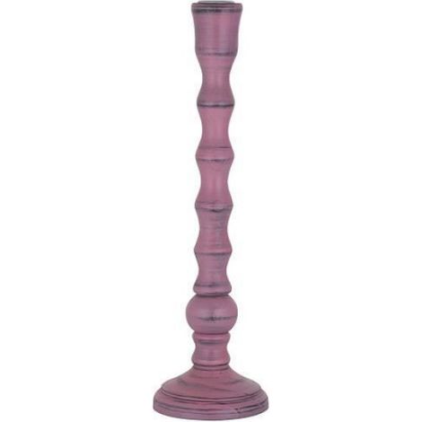 Bougeoir Bois Rose - Diamètre 9,5 Cm - Hauteur 30,5 Cm - Intérieur Extérieur - 1 Pièce