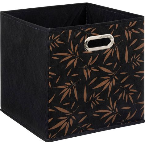 Boîte de rangement Noir avec déco 31 x 31 x 31 cm - Five (1/4)