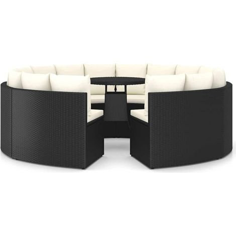 Maison Exclusive - 9-tlg. Garten-Sofagarnitur mit Auflagen Poly R (1/5)