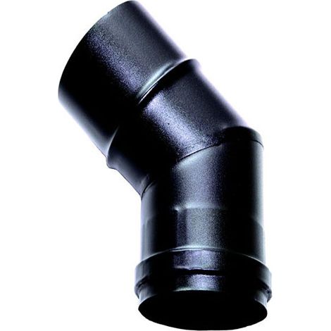 MBM – Courbe 45 conduit de fumée DN 100 – Tube noir en acier émaillé 600°C – Raccord fumisterie pour poêle à pellets ou à bois