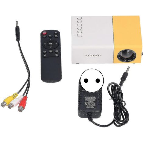 Mini projecteur portable 24 à 60 pouces, résolution 1920 x 1080, grand écran, idéal pour le home cinéma et les films en extérieur (110-240 V, prise européenne). (1/4)