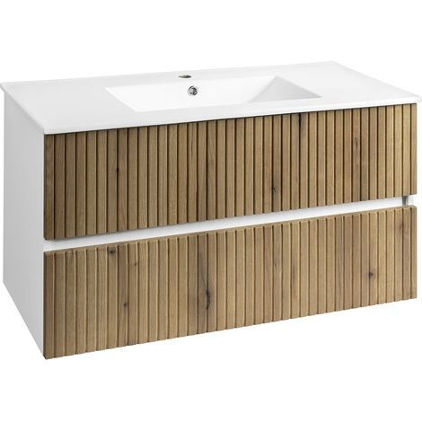 PANEDA STRIP Meuble sous-vasque 99,5x55x45,2cm, chêne emporio (1/5)