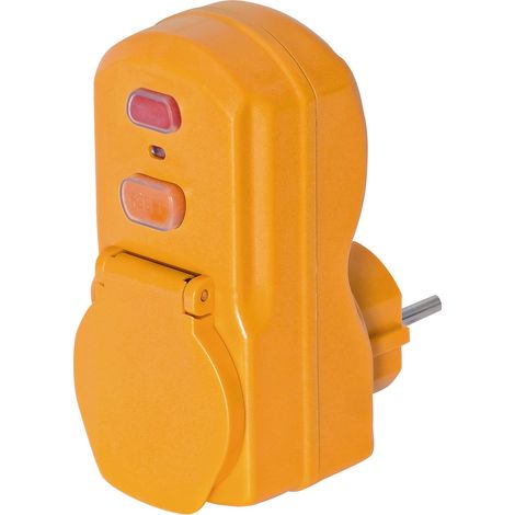 Adattatore giallo con protezione differenziale 30mA - IP54