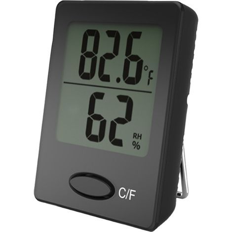 Digitales Thermometer-Hygrometer, LCD-Bildschirm, Maximal-/Minimalwerte, Wand- oder Tischmontage, für Haus und Gewächshaus (1/5)