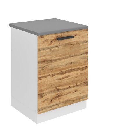 BELINI Meuble Cuisine Bas avec Plan de Travail SDZ I Meubles de Cuisine - Taille: 51,6 x 60 x 85 cm I Meuble sous Evier - 1 Porte I Couleur : chêne wotan (1/5)