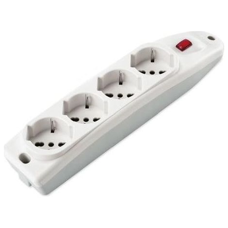 poly pool - presa multipla con 4 prese pluristandard e interruttore bianca