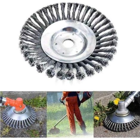 6 Pouce Universel Tête Brosse Désherbage,avec Contre-écrou pour Débroussailleuse Plateau Désherbage en Fil d\'acier (1/4)