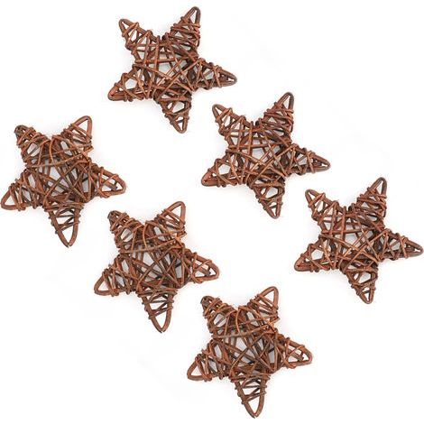 Set mit 6 DIY-Sternen aus Naturrattan für Hochzeits-, Party- oder Weihnachtsdekorationen (kaffeefarben) (1/5)