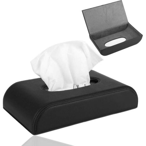Tissting Auto-Taschentuchbox, elegante, universelle, rutschfeste Box aus PU-Leder zur praktischen Aufbewahrung, multifunktionaler Taschentuchhalter für Autofahrer und Familien (1/4)
