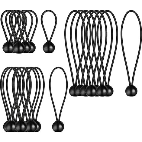 30pcs Tendeur Elastique Noir 3mm 10/15/20cm Corde Elastique Attache Bache (1/5)