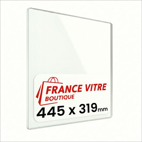 445 x 319 x 4 mm - Vitre de cheminée pour insert et poêle à bois - verre de rechange - France Vitre - jusqu'à 800°C - 319 x 445 x 4 mm