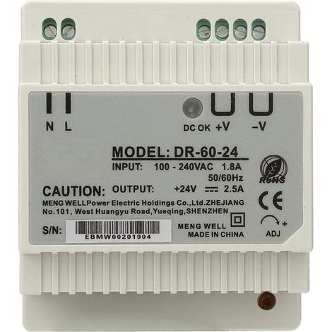 DR-60-24 60W 24V Alimentation Simple Din-Rail Alimentation à Découpage AC/DC (1/5)