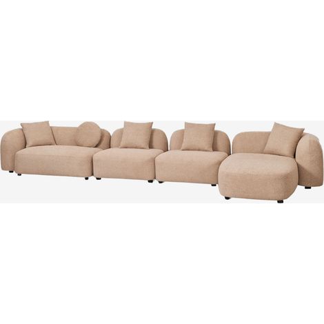 Divano modulare con chaise longue destra a 4 pezzi in ciniglia Coco SKLUM            