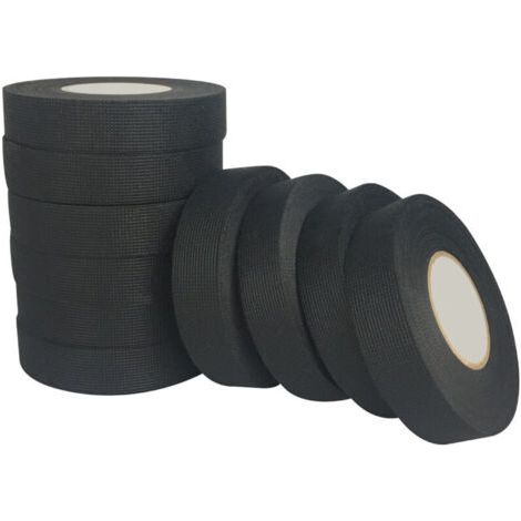Pair Lot de 4 rubans adhésifs textiles résistants à la chaleur, coloris noir (1/5)