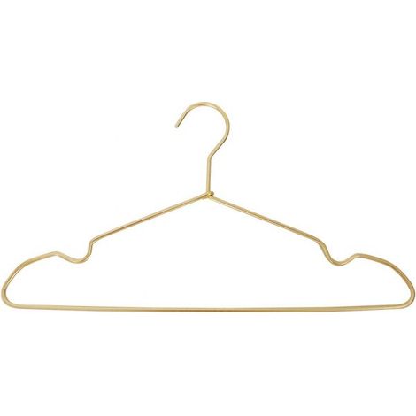 Pack of 10 43cm Gold Metal Iron Clothes Hangers, Elegant and Quality, for Suits T-Shirts Shirts Jackets Dresses, Non-Slip Notches, Durable (1/5)