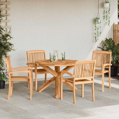 Conjunto de Comedor de Jardín 3 pcs Marrón vidaXL (1/5)