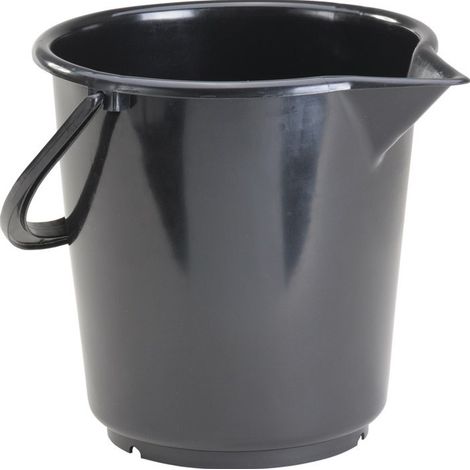 Secchio 10,5l HD-polietilene nero con manico in plastica D.286mm H.283mm